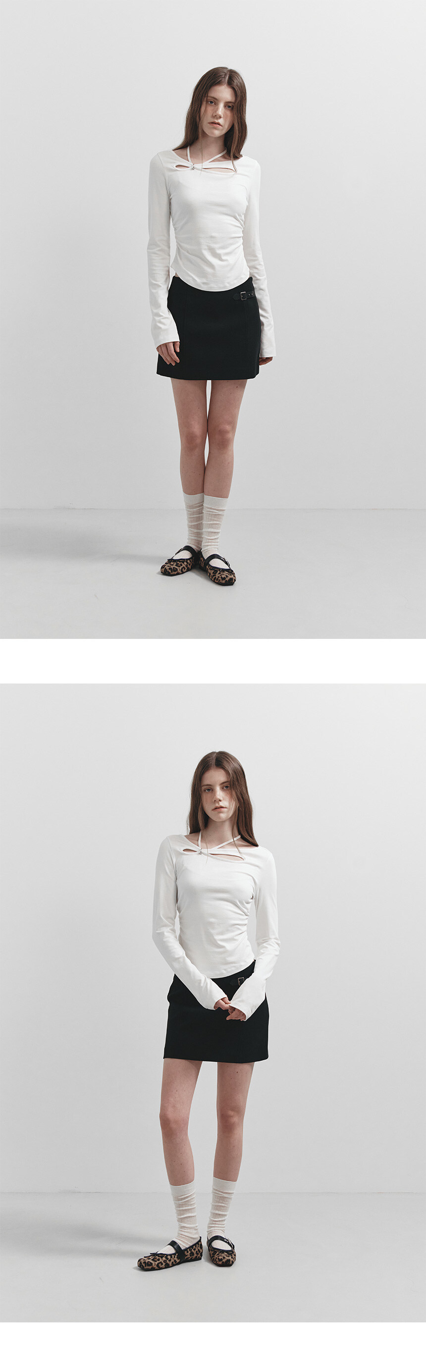 ★RAIVE★ Buckle Detail Mini Skirt in Black VW5SS07110 MUSINSA公式 | RAIVE Buckle Detail Mini Skirt in Black