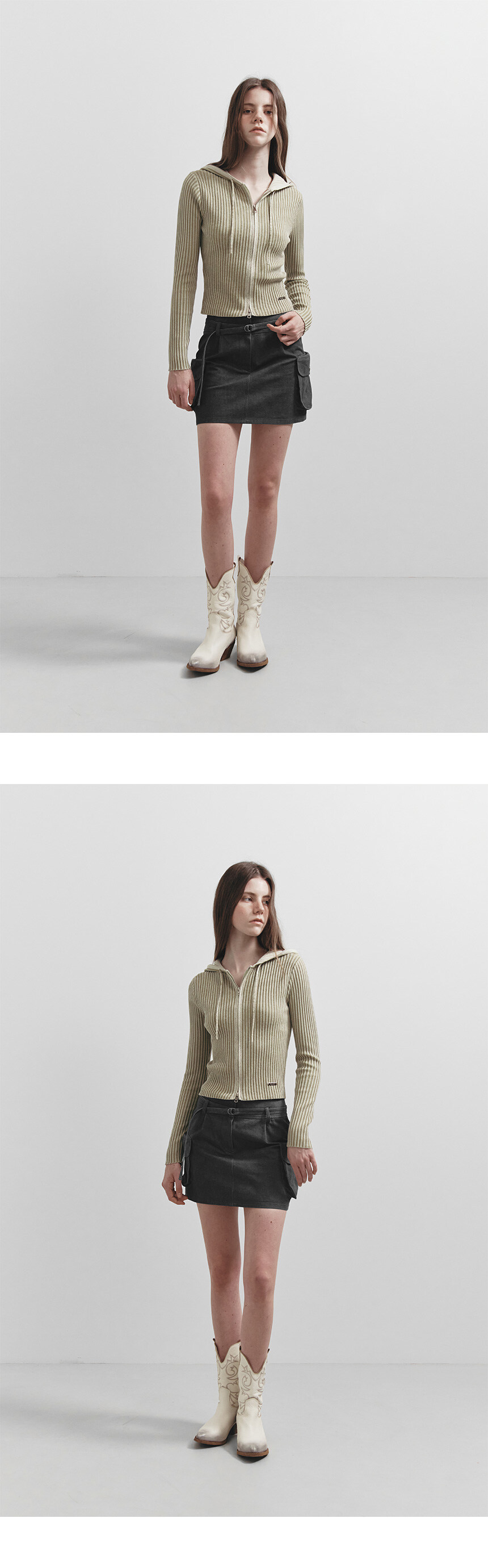 ★RAIVE★ Washing Cotton Mini Skirt in L/Beige VW5SS46090 Lark Beige Washed Cotton Mini Bubble Skirt | GANNI US