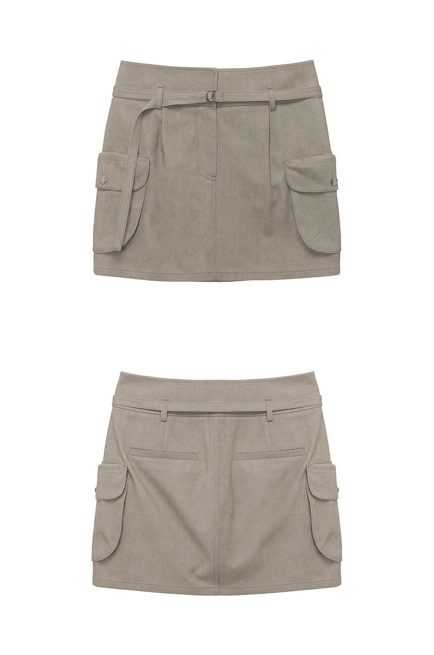 ★RAIVE★ Washing Cotton Mini Skirt in L/Beige VW5SS46090 Washing Cotton Mini Skirt in L/Beige VW5SS460-90 - 레이브