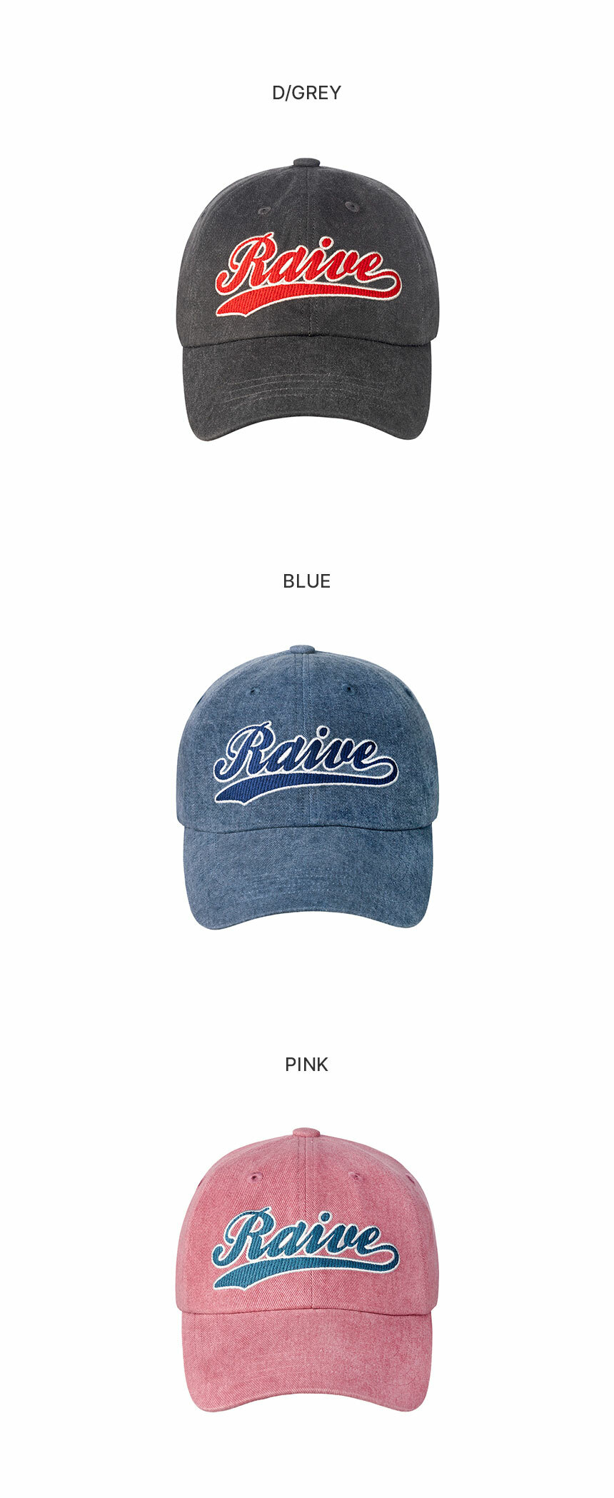 RAIVE ♥ Pigment Wave Logo Ball cap /追跡付 Pigment Wave Logo Ball cap VX5MA321_3color - RAIVE